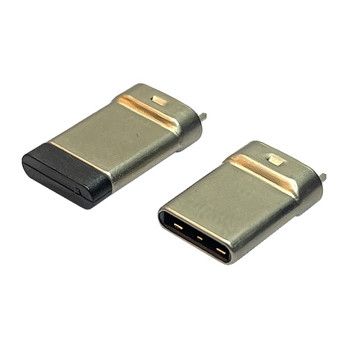 USB TYPE C 180 degree soldered male connector, clamp type without PCB